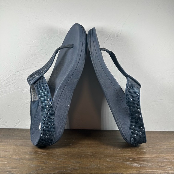 Fitflop Women's Blue Sparle Lulu Thong Sandals size 8 - Picture 6 of 7